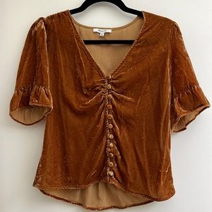 Madewell Gold Orange Velvet Top